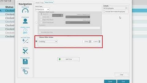 TimeClick 2018 Time Clock - Recording Mass Entries