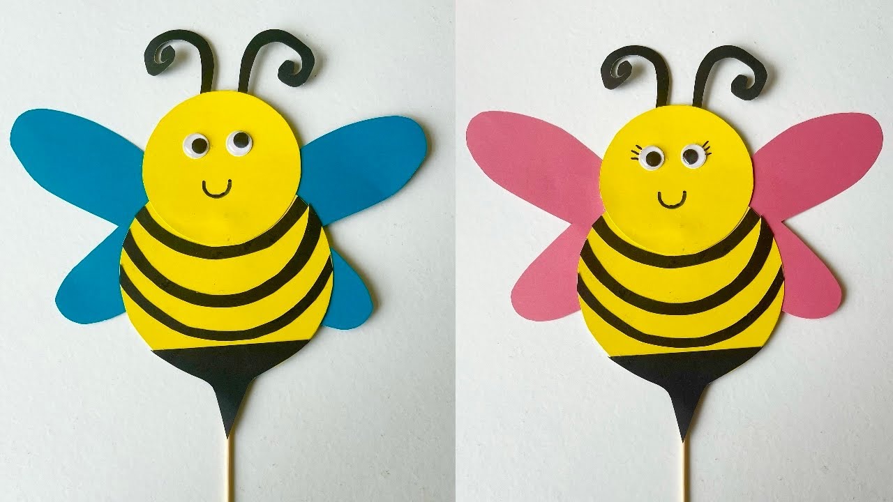 how-to-make-a-bee-out-of-paper-diy-paper-bee-paper-bee-craft