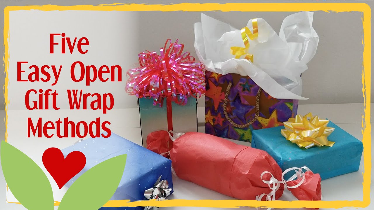 How to Gift Wrap for people with Limited Dexterity & Five Easy Open Giftgiving Methods! 