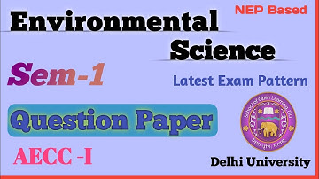Environmental Science Question Paper|Sem-1|Latest Exam Pattern|AECC-I|Dusol|Study with dream|PYQ|