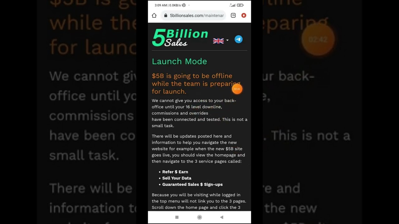 5Billion Sales Launch Mode|5B Going to be offline while Team is preparing for Launch|3 Service pages