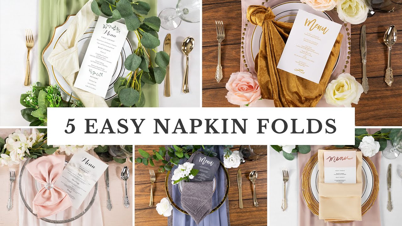 8 Pretty Ways to Fold Napkins At Your Wedding Reception