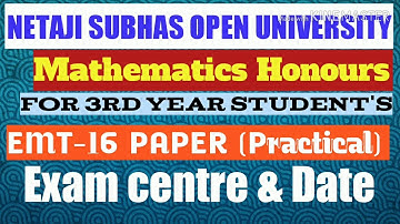 BDP 3rd Year EMT-16 PRACTICAL EXAM CENTRE & DATE// Nsou EMT-16 paper practical exam routine & venue