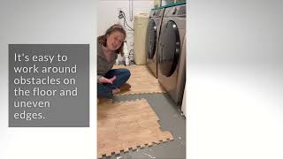 Kelsey shares her Greatmats story and explains the dilemma she faced in trying to find flooring for her basement laundry room. Her and her husband had put carpet down in other areas of the basement, but that was not an option for the laundry room. Kelsey found Greatmats online and decided to purchase the Foam Tiles Wood Grain 7/16 Inch x 2x2 Ft.. They needed a customizable option to cut out the flooring around pipes and other obstacles. These foam tiles were easy to cut and fit to the room.

Find these Wood Grain Foam Tiles here: https://www.greatmats.com/tiles/foam-tiles.php

#Greatmatsstory #basement #laundryroom