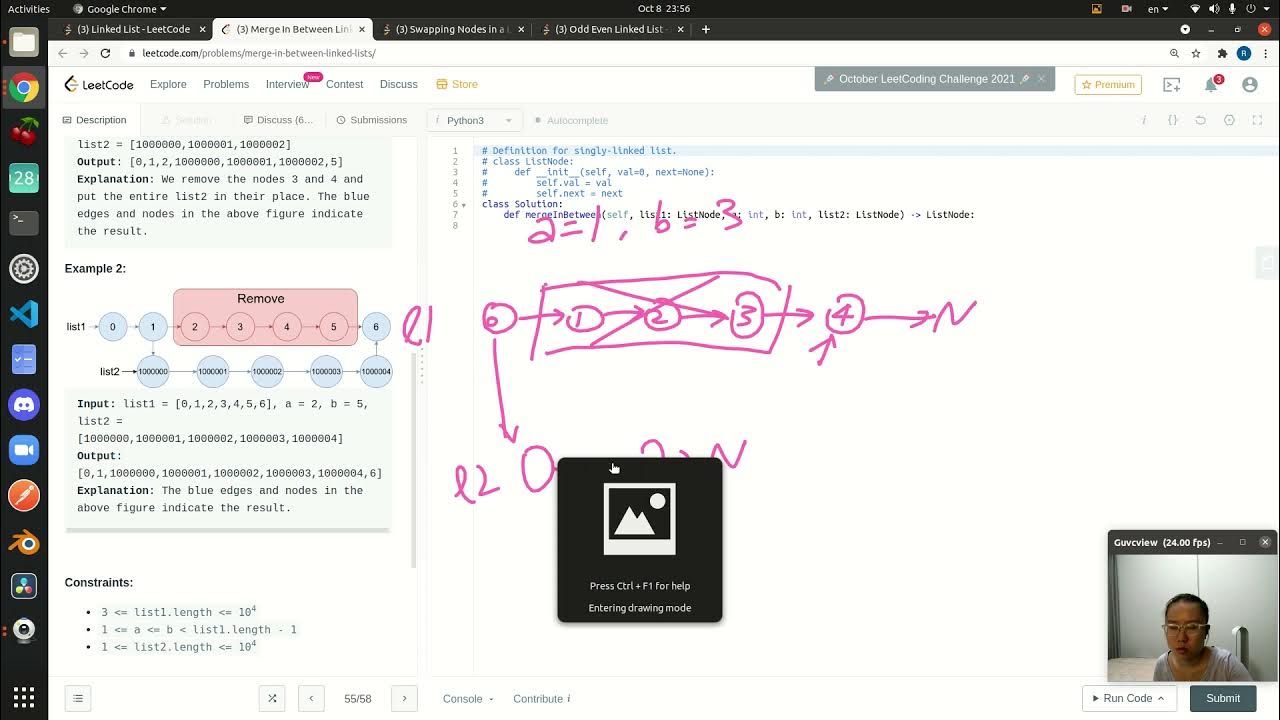 LeetCode 1669 Merge In Between Linked Lists - Python - YouTube