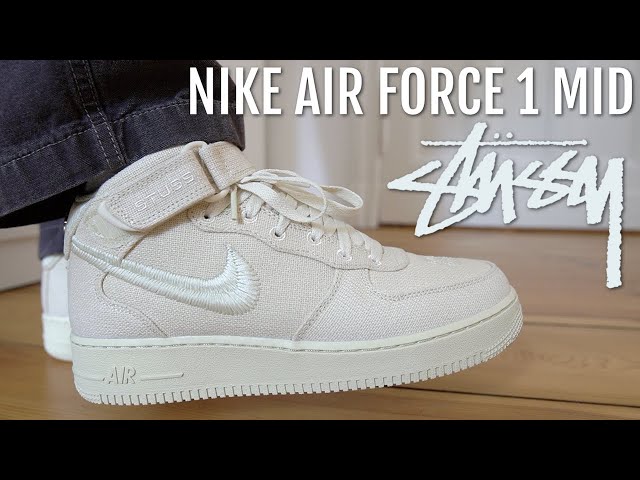 STUSSY NIKE AIR FORCE 1 MID FOSSIL REVIEW & ON FEET - JUST AS GOOD AS THE  ORIGINAL? - YouTube