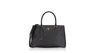 Prada BN1801 Saffiano Lux Double Zip Small Tote Nero