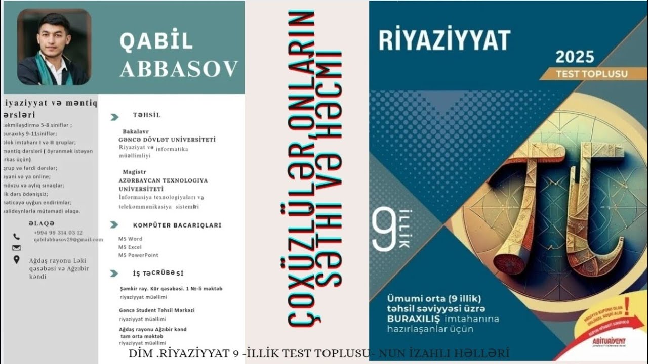 DÍM.2025.RÍYAZÍYYAT.9-illik test toplusunun izahı.MÖVZU: Çoxüzlülər,onların səthi və həcmi