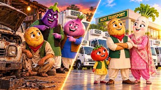 🥔 Gareeb Aloo Bana Transport Company Ka Malik 🚚 | Hindi Story | #vegetablestory 