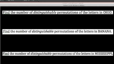 Determining the number of distinguishable permutations of n objects