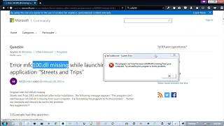 The program can't start, dll is missing  from your computer