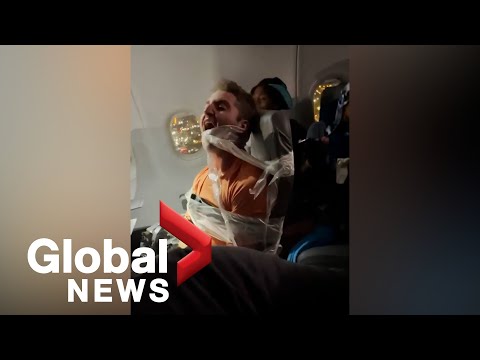 Unruly passenger duct-taped to seat after allegedly assaulting flight attendants