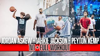 Peyton Kemp Jordan Askew and Jahkil Jackson GO AT IT 1v1!!! | Full Workout with Pro's Vision