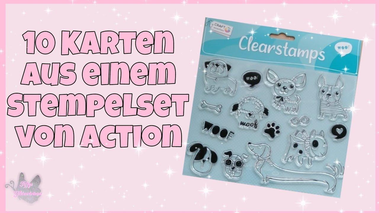 💕 10 Karten aus einem Action Stempelset 💕