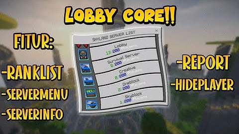 Lobby Core Plugin || Pocketmine