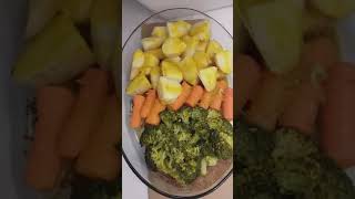 BROCCOLI CARROT AND POTATOES WITH BUTTER SAUCE