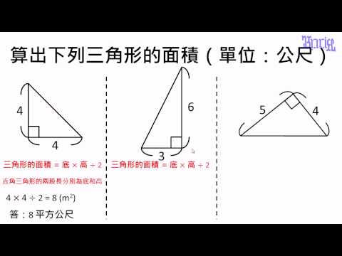 三角形 21 直角三角形面積的基本計算題 Youtube