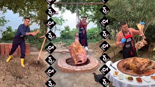 Viral Tik Tok video of man cooking meat in underground oven. This is Cool!