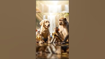 🐶🐱 Puppy &  Kitten Save Baby Monkey From Giant Python Attack😱 Brave Rescue 🐍