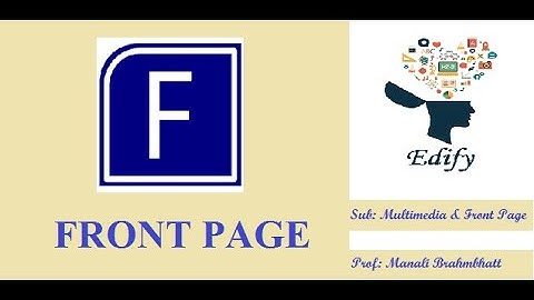 WEB PAGE DESIGNING using frontpage