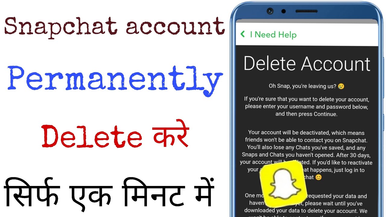how to delete snapchat account permanently II snapchat account hamesha