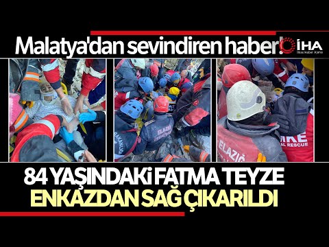 84 Yaşındaki Fatma Teyze 62 Saat Sonra Enkazdan Sağ Çıkartıldı