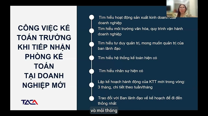 Coông việc chi tiết của kế toán trưởng