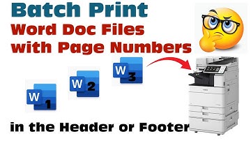 Batch Printing Word Files with Page Numbers