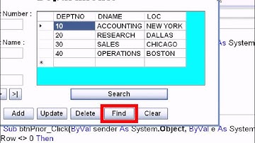 Course ADO NET Application VB NET+Oracle Database   Lesson4Find+Search