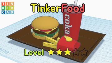 135) Burger Set - Tinker food | How to 3D modeling with Tinkercad