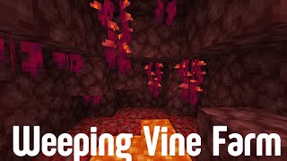 Simple And Easy Weeping Vine Farm! Minecraft Bedrock!