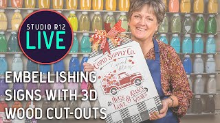 DIY Valentine Wood Sign with Buffalo Check | Easily Paint a Vintage Truck with Stencils