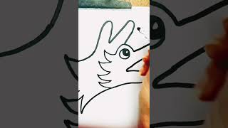 Easy drawing of a wolf with fingers, for children