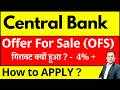 Central Bank OFS I Central Bank offer for sale I Central Bank share news I CENTRALBK SHARE CRASH
