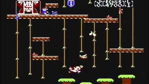 Donkey Kong Jr (NES) Title Screen & Demo