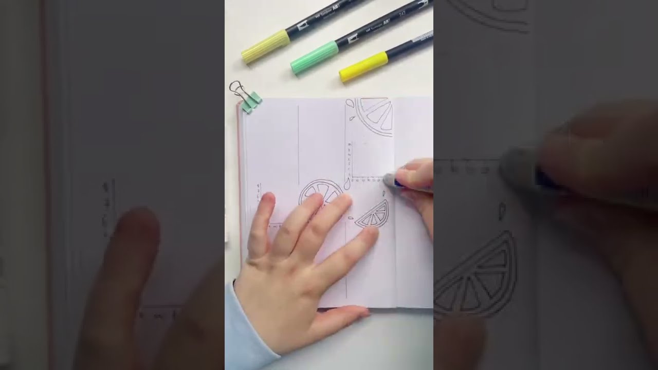 Lemon bujo page using my Tombow brush pens 😍🍋✨