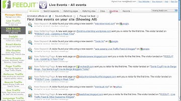 Feedjit Live Events Demo