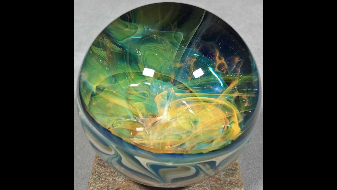 Vortex Marble Handmade by Bill Grout at Aspen Hot Glass 2.06" Pixie Wha Wha 121021b Borosilicate