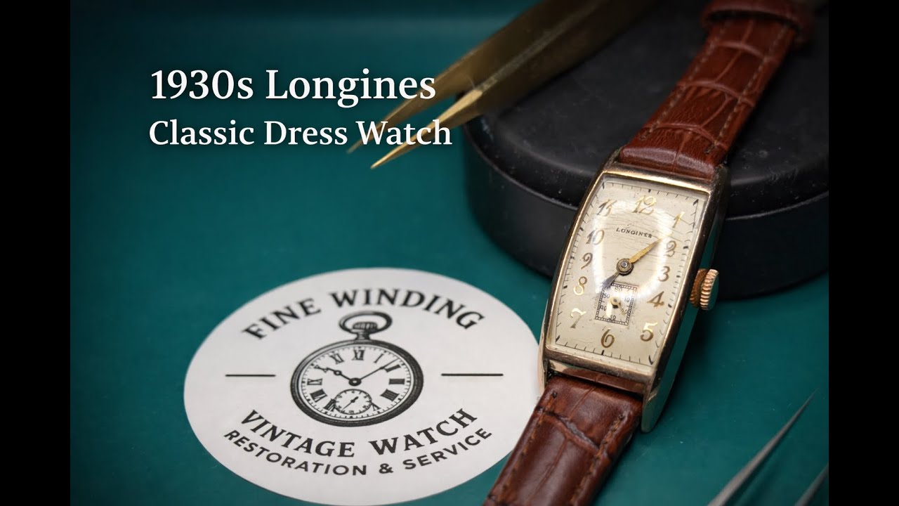 1930s Longines Rectangular | Art Deco Dress Watch | Fresh Service