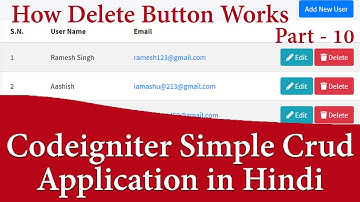 Codeigniter Simple CRUD Application in Hindi Part#07 | How Delete Button Works | learn2smart