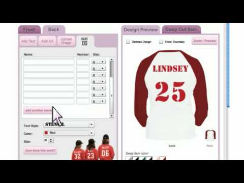 Adding Names and Number to Custom T-Shirts