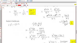 7 3 Add and Subtract Rational Expression with Opposite Denominators