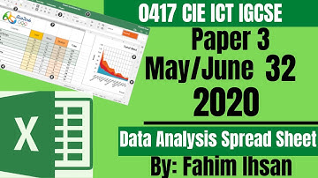 IGCSE ICT 0417/P32/2020 May - June (Spreadsheet)