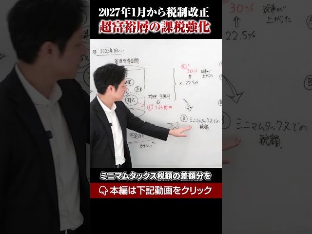 超富裕層の課税強化へ【2027年税制改正】#shorts #short #税金 #税 #株 #株式