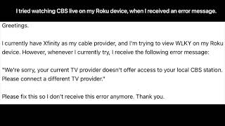 Bad news, @xfinity owners and @CBS viewers