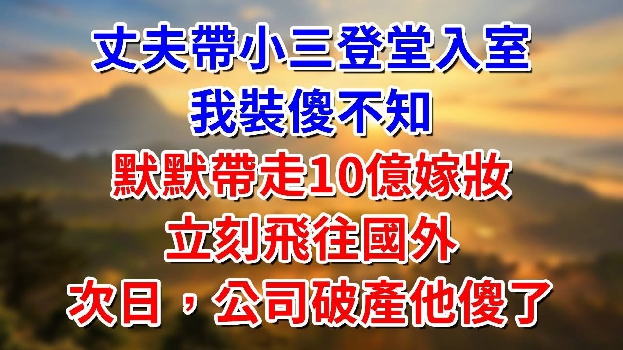 丈夫帶小三登堂入室，我裝傻不知，默默帶走10億嫁妝，立刻飛往國外，次日，公司破產他傻了#阿木講故事#為人處世#生活經驗#情感故事#養老#睡前故事
