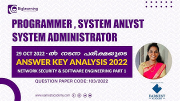 PROGRAMMER | SYSTEM ADMINISTRATOR & ANALYST|NETWORK SECURITY | ANSWER KEY 2022  ANALYSIS  PART 1