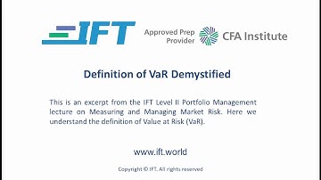 Level II CFA: Definition of VaR Demystified