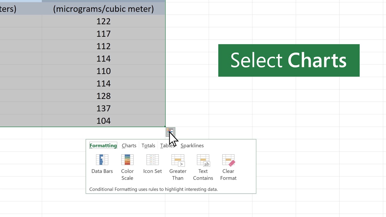 Analyze your data quickly in Excel