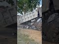 Heavy loading dump truck falling down in deep water #fypシ #viral #bulldozer #truck #dumptruck